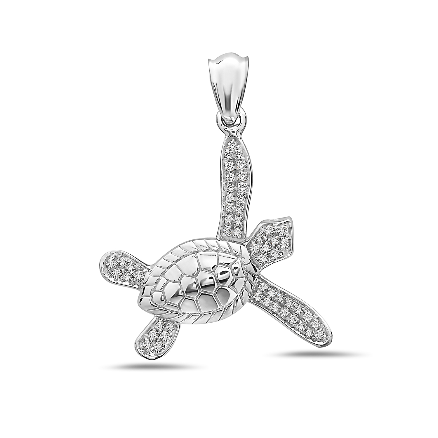 Sea Turtle White Gold Pendant with Diamonds – The Bronze Lady
