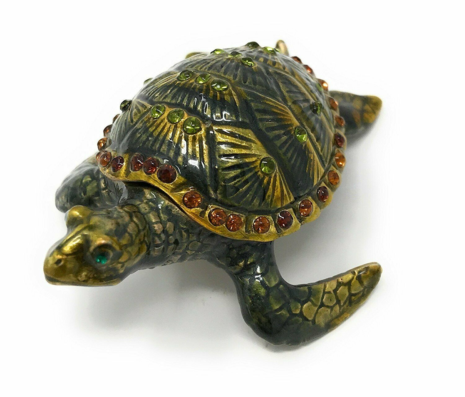 Collectibles Hand Painted Trinket Box with Sea Turtle Sea Turtle ...