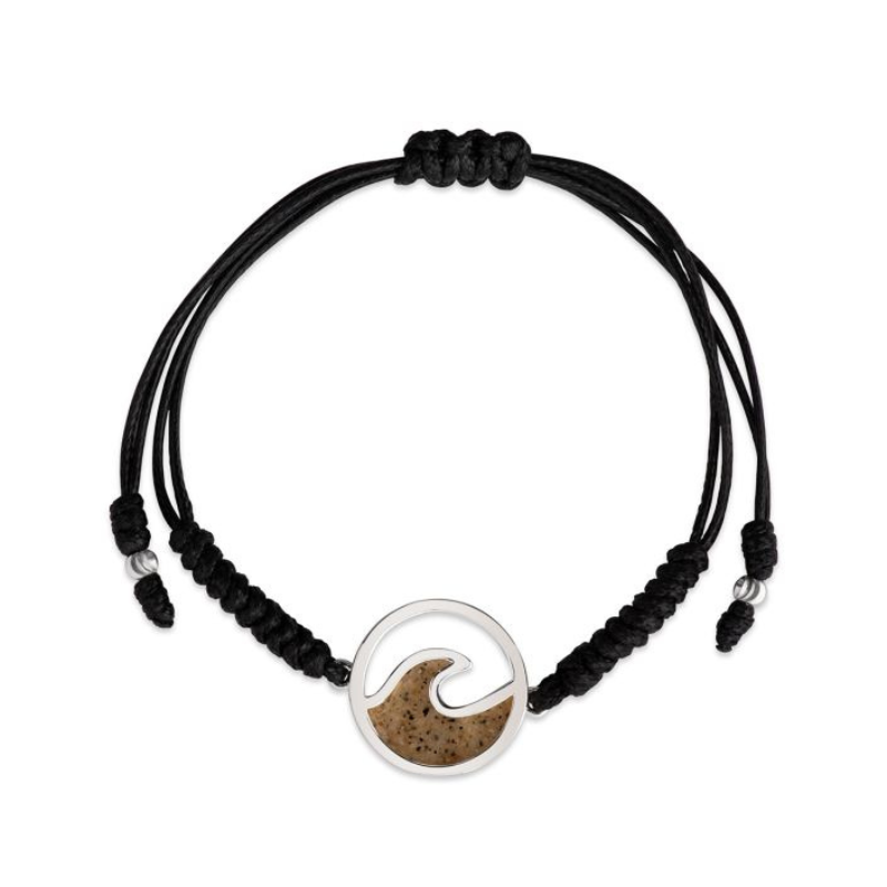 Black Cord Bracelet – Apatite – The Bronze Lady