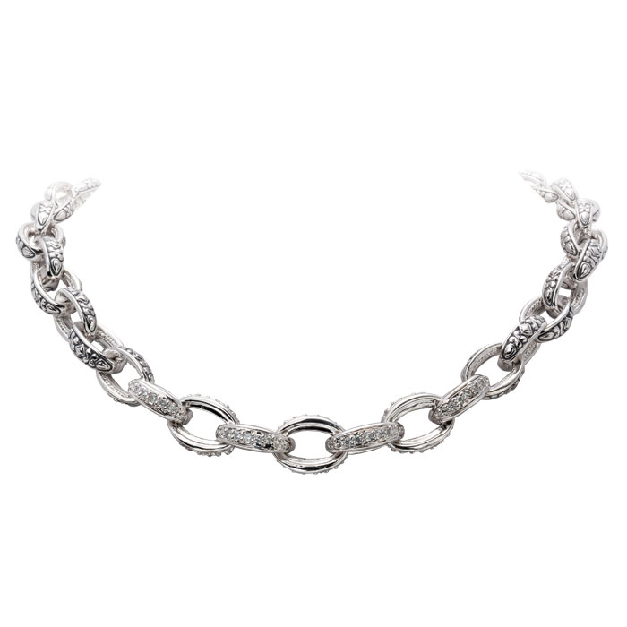 Pave Oval Link Necklace – The Bronze Lady